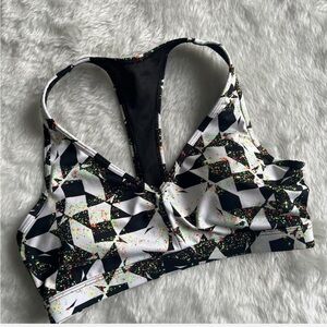 Geometric Paint spatter Sports Bra small Victorias Secret